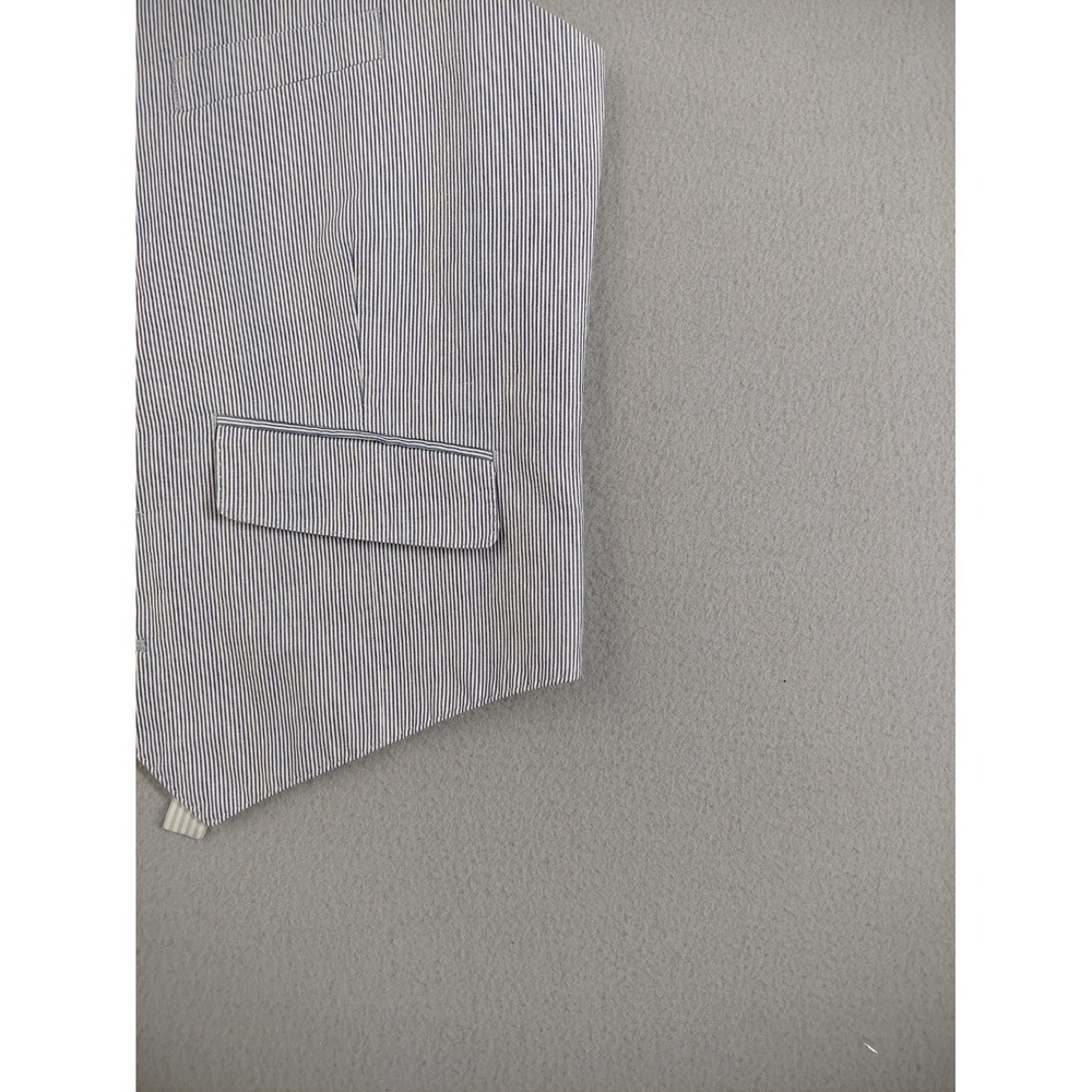 Banana Republic Men Suit Vest 40R Blue Stripe Tailored Fit Wrap Button Waistcoat - Picture 5 of 16